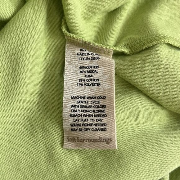 Soft Surroundings Women’s Maxi Dress Green Cotton Modal Asymmetric  Size Small - Picture 3 of 5